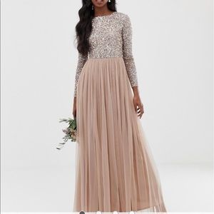 Beige sequence dress